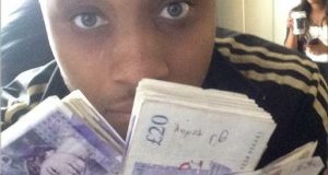 B-Red shows off his stacks of pounds