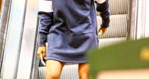Jaden steps out without pants