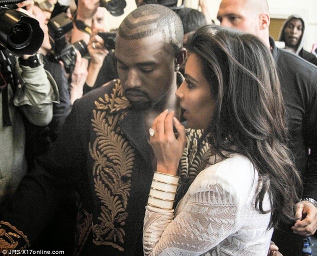 Kim Kardashian and Kanye West at Paris Fashion Week