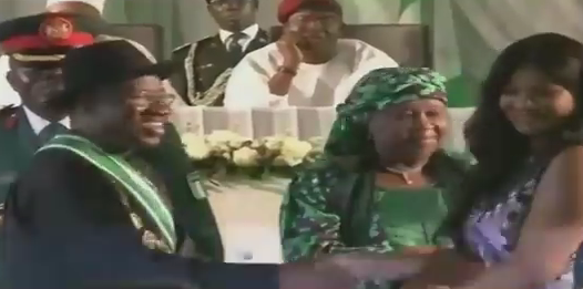 Omotola receives her MFR national award from President Jonathan