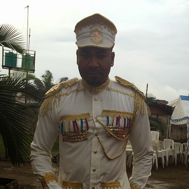 Prince Eke's military inspired outfit