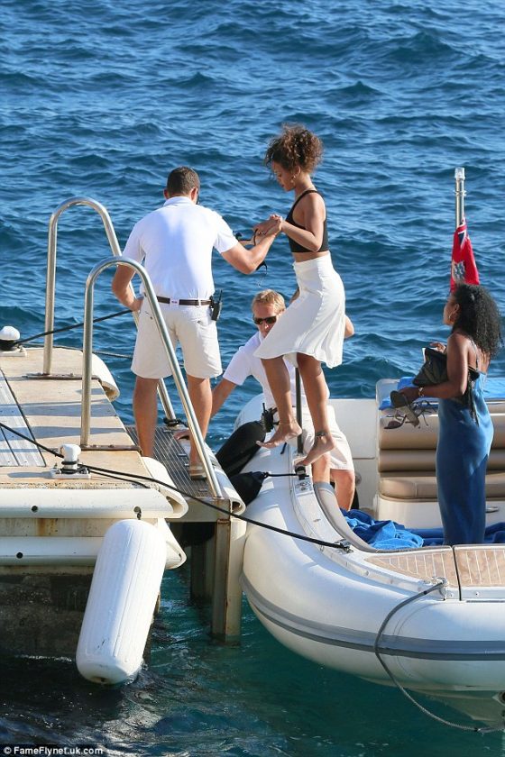 Rihanna on a boat