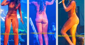 Tiwa Savage performs in a controversial nude attire
