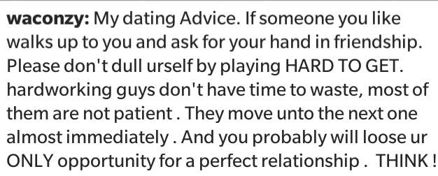 Waconzy has some relationship advice for you
