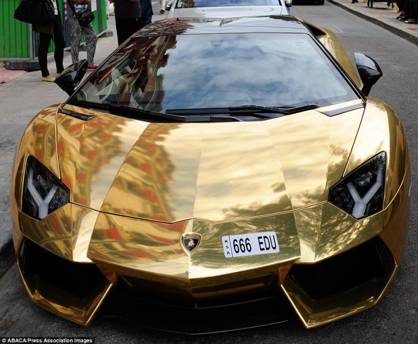 gold Lamborghini Aventador 2014 NaijaVibe