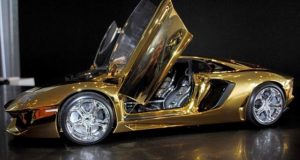 gold Lamborghini Aventador