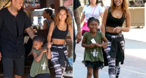 Chris Brown and Karrueche Tran with a friend's daughter