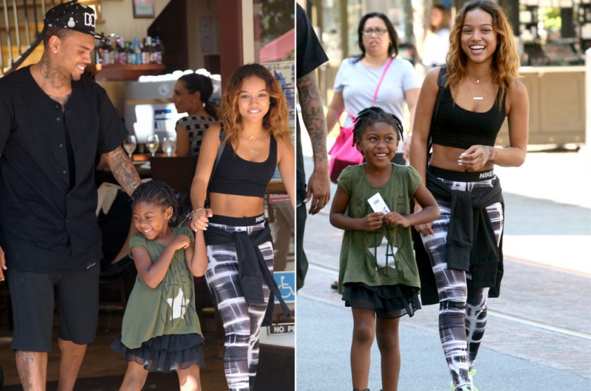 Chris Brown and Karrueche Tran with a friend's daughter