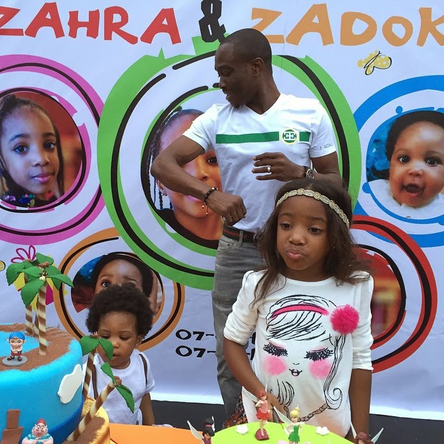Julius Agwu celebrates son & daughter's birthday