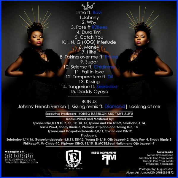 Yemi Alade - King Of Queens Album Track listing