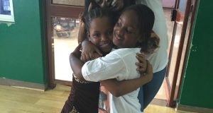 Annie Idibia with Isabel and Olivia