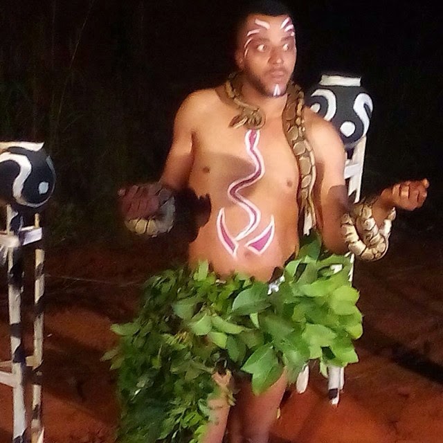 Benson Okonkwo on set with 3 live snakes 2014 NaijaVibe