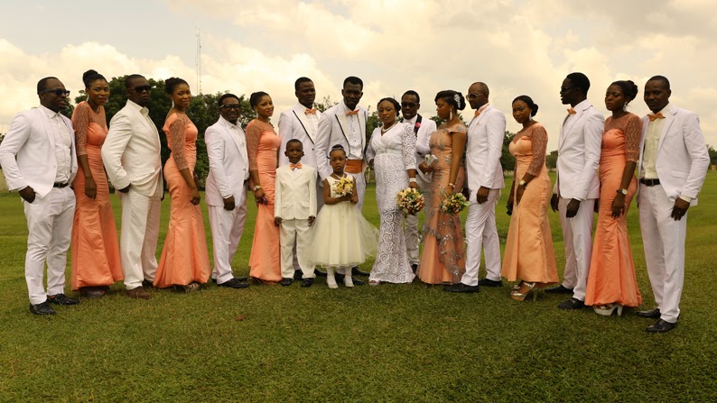 Bridesmaid and groomsmen at Maleke and Cynthia wedding