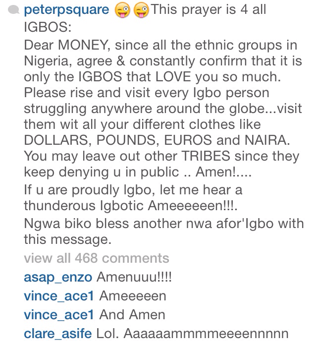 Peter Okoye's prayer for all Igbo people
