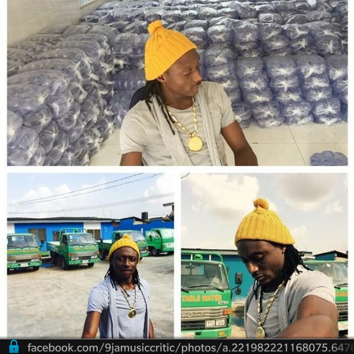 Terry G shows off his Sachet Water Factory