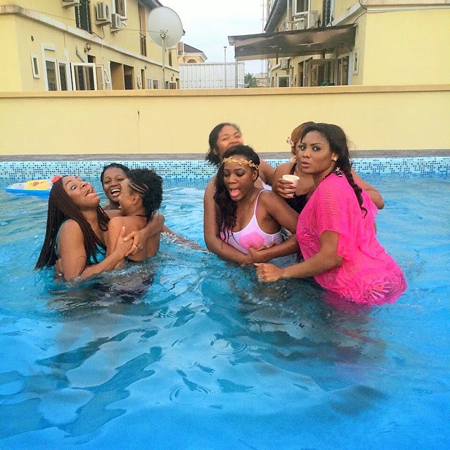 Julius Agwu & Basket Mouth's Wives In Swimsuit