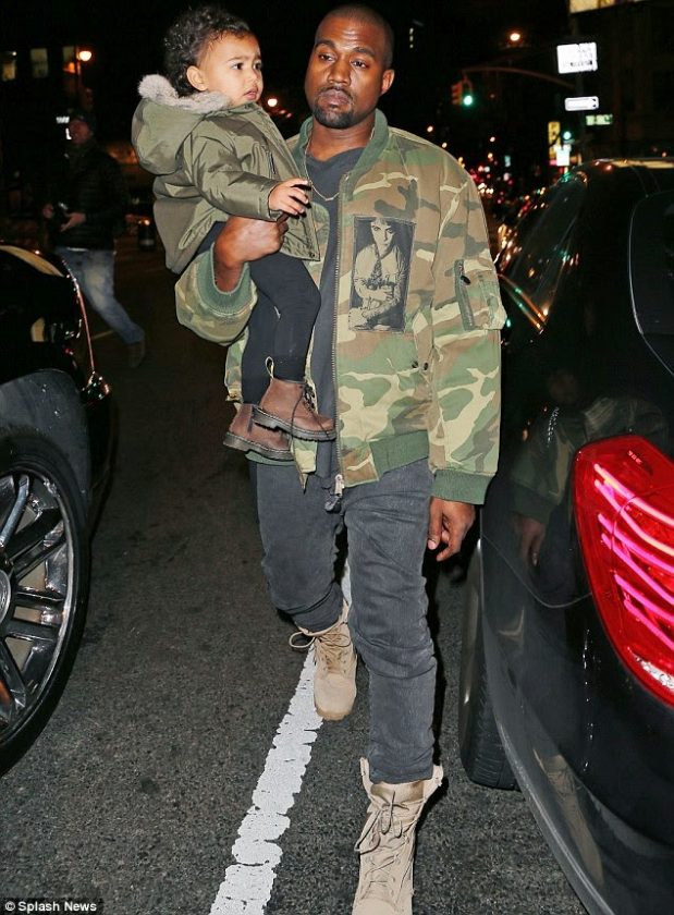 Kanye West & daughter step out in matching jackets