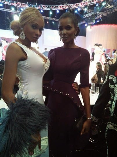 Miss Sahhara and Agbani Darego at the Miss World Pageant