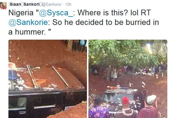 Nigerian man buried in a Hummer