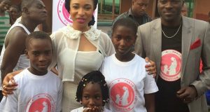 Tonto Dikeh's charity foundation visits orphanage home in Ghana