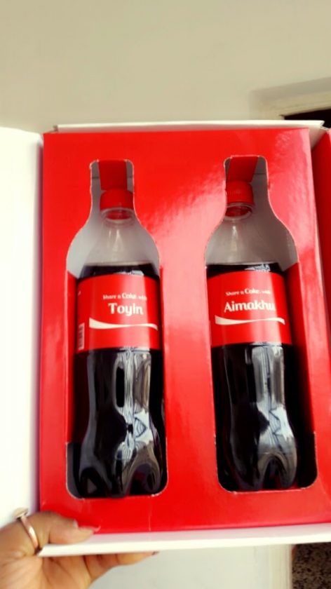 Toyin Aimakhu customised coke bottles