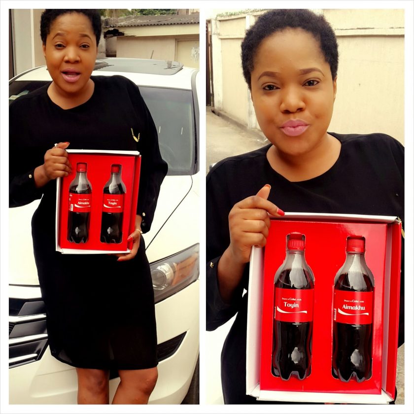 Toyin Aimakhu gets customised coke bottles