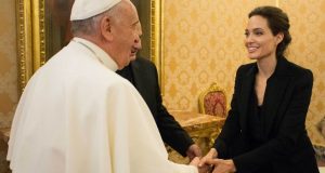 Angelina Jolie and Pope Francis