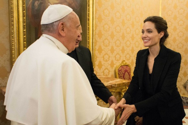 Angelina Jolie and Pope Francis