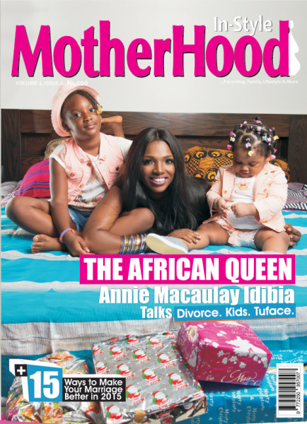 Annie Idibia covers Motherhood In-Style magazine with her kids