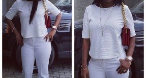 Annie Idibia stuns in all white outfit