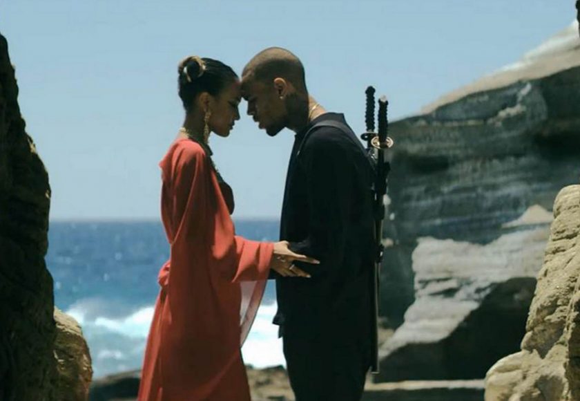 Chris Brown & Karrueche in Autumn Leaves