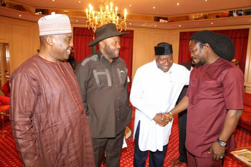 Daddy Showkey, Dan Iwuanyanwu & High Chief Raymond Dokpesi with Jonathan