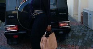 Ini Edo poses with her N40m G-Wagon SUV
