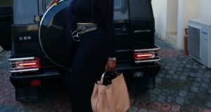 Ini Edo poses with her N40m G-Wagon SUV