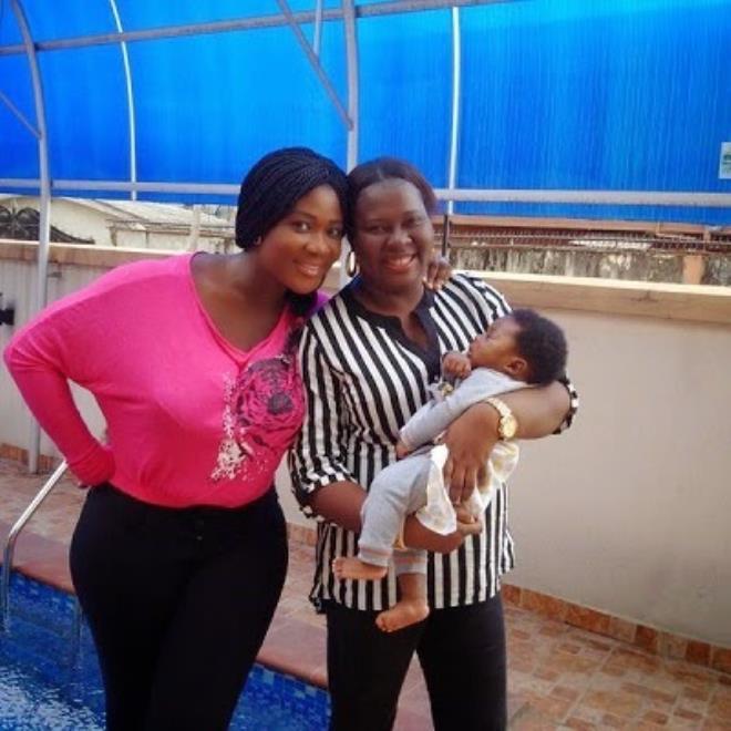 Mercy Johnson and her son as she returns to Nigeria NaijaVibe