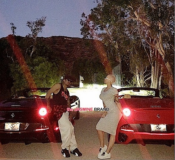 Nick Cannon Amber Rose matching cars ferrari the jasmine brand