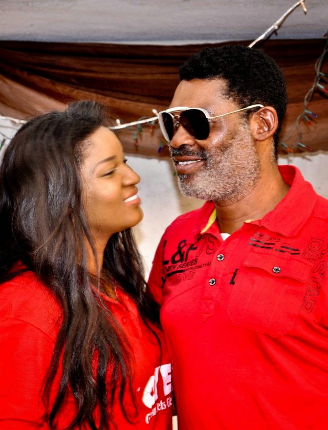 Omotola and her husband host widows