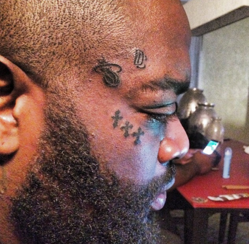 Rick Ross new face tattoo