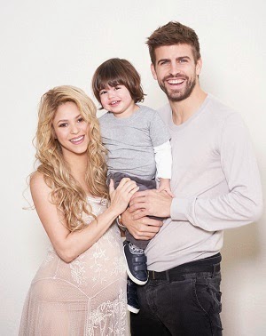 Shakira with Son & Gerard Piqué