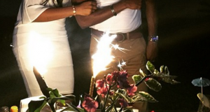 Timi Dakolo and wife Busola at his birthday dinner
