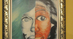 artwork an orphanage kid made for Tonto Dikeh