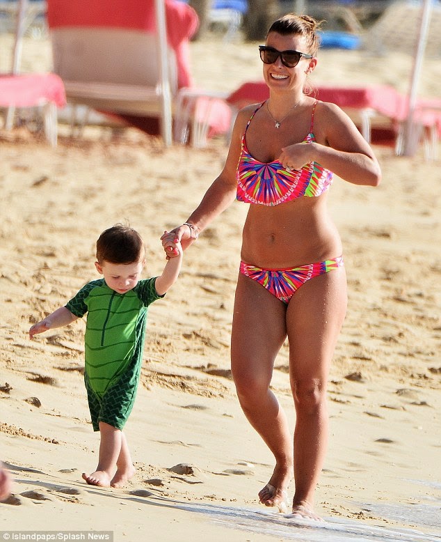 Coleen Rooney and her son