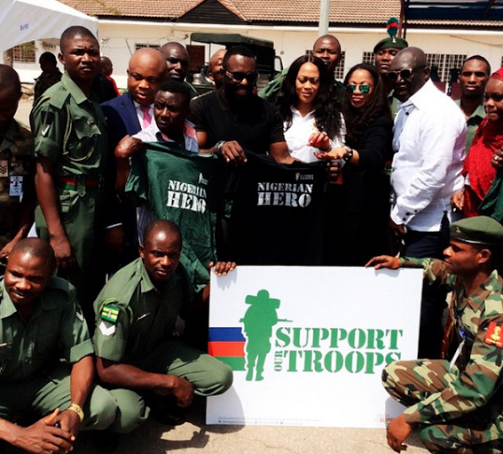 Jim Iyke, Sammie Okposo, others visit Nigerian troops