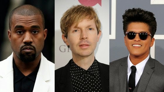 Kanye West, Beck and Bruno Mars