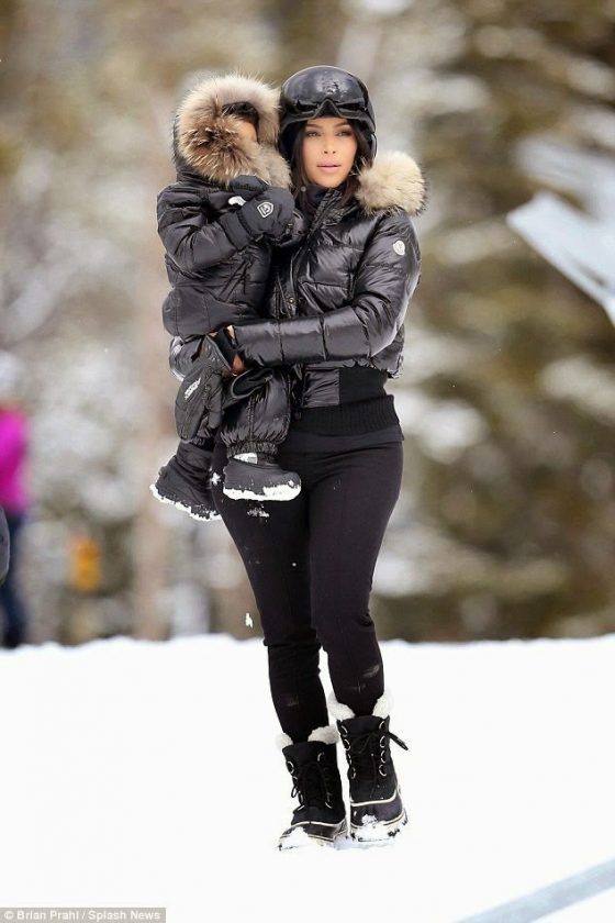 Kim Kardashian & North West rock matching Ski Outfits NaijaVibe
