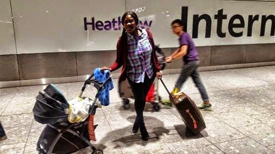 Mercy Johnson spotted at Heathrow Airport