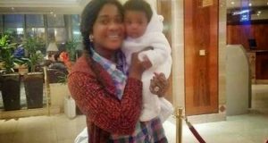 Mercy Johnson spotted with her son at Heathrow Airport
