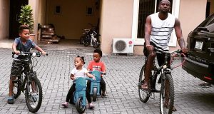 Peter Psquare goes on bike ride with his kids