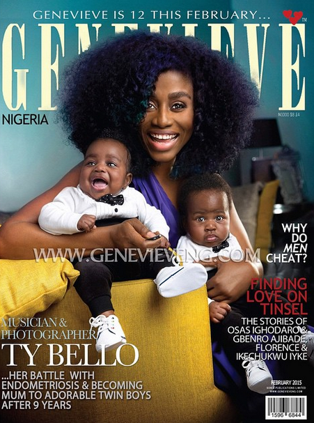TY Bello and her twins cover Genevieve magazine