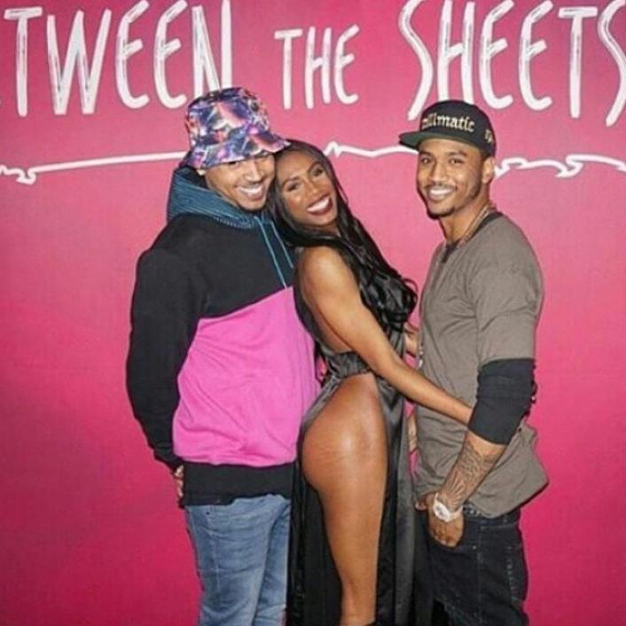 Chris Brown, Trey Songz and a fan